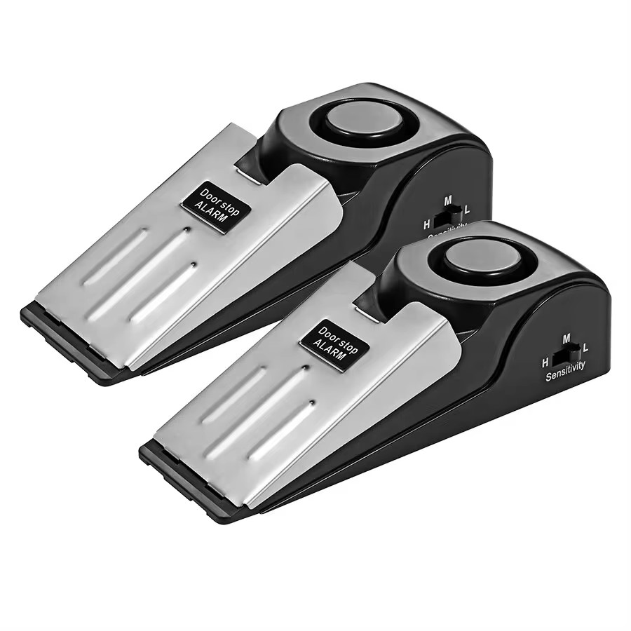 Door Wedge Alarm - Alarm penghenti pintu nirkabel 2 pak,