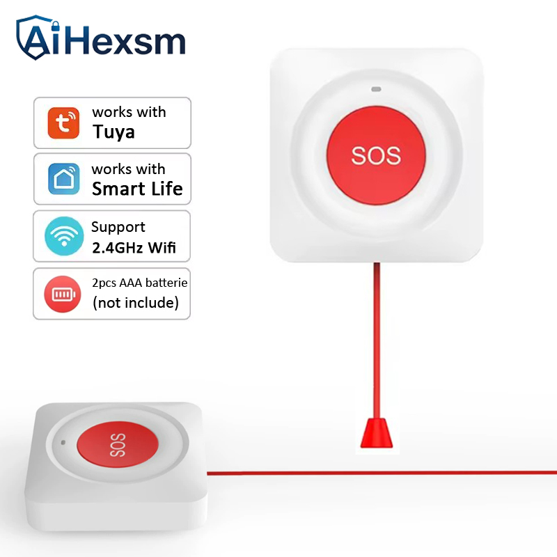 Home Security Key - Tombol SOS WiFi Tuya Tali Tarik