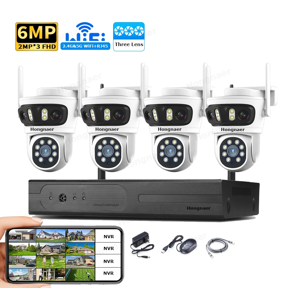 Home Security Usa - 2026 Hongnaer 6MP 4CH 3 Lensa