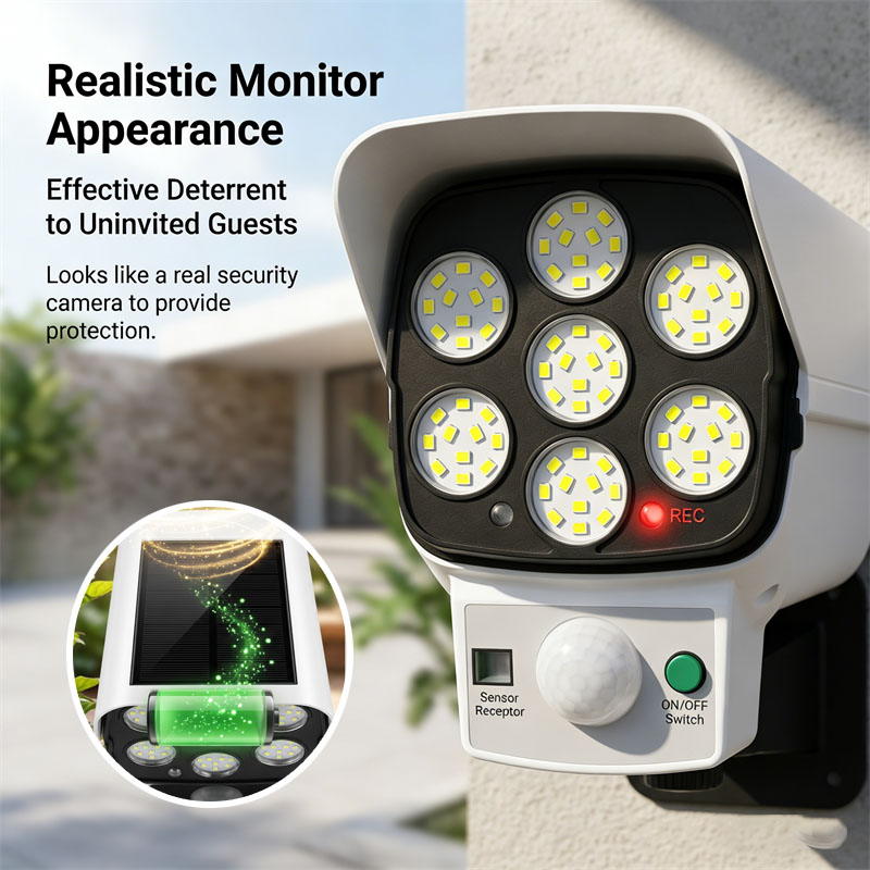 Home Security Flood Lights - Kamera Keamanan Tiruan Tenaga Surya dengan