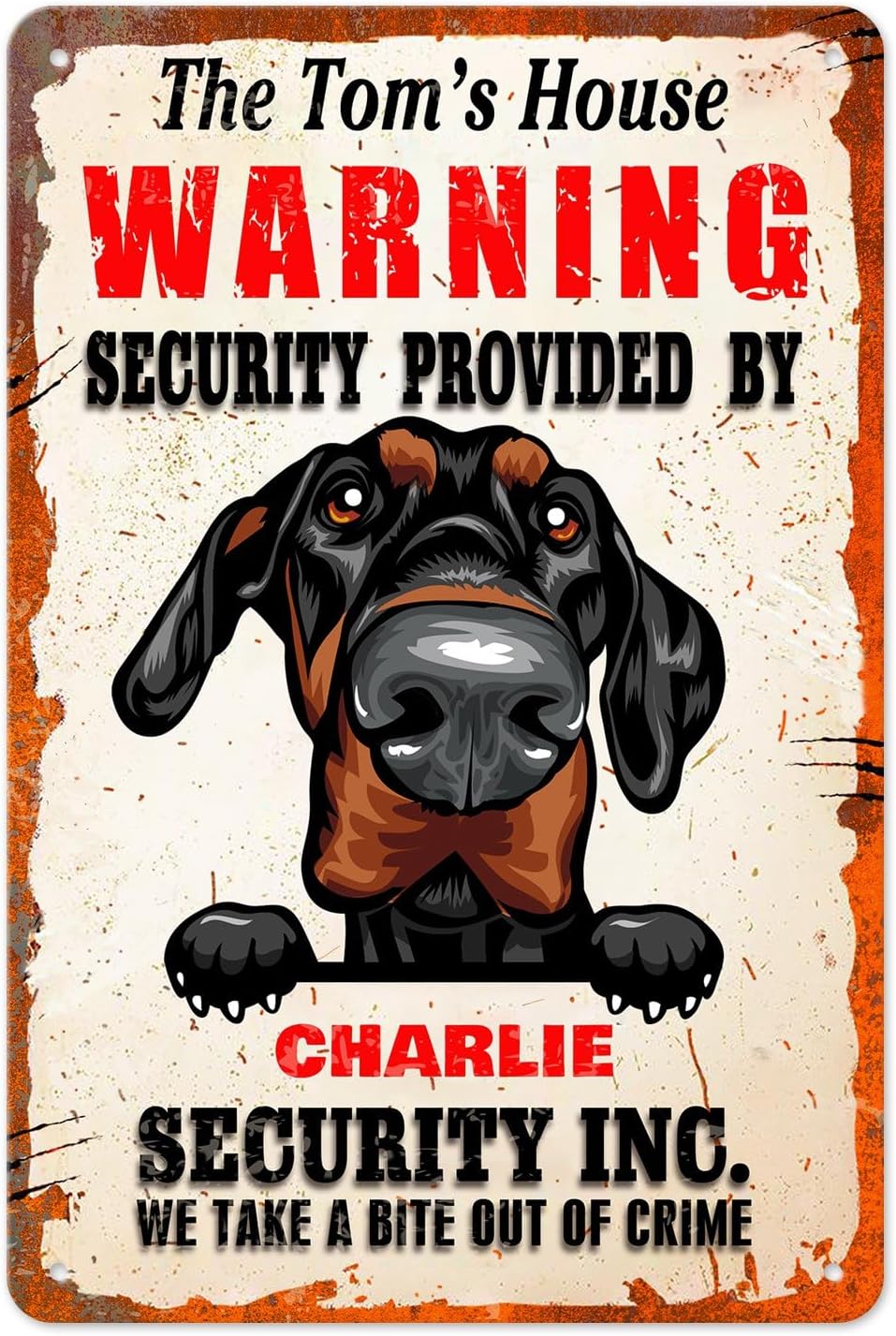 Home Security Providers - Tanda Peringatan Keamanan Anjing Doberman Pinscher