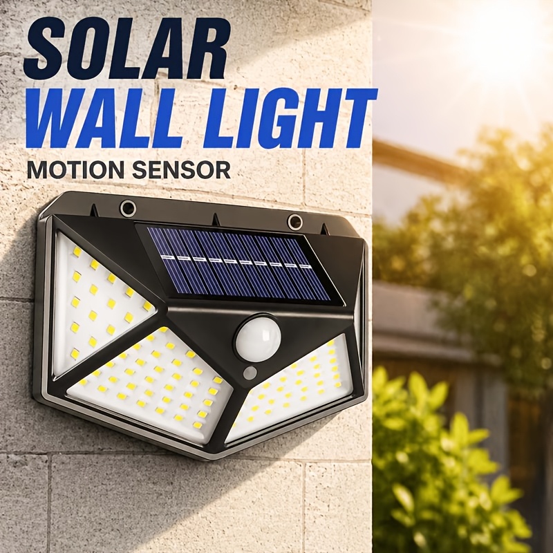 Home Security Yard Sign - Lampu Dinding Tenaga Surya 100LED dengan