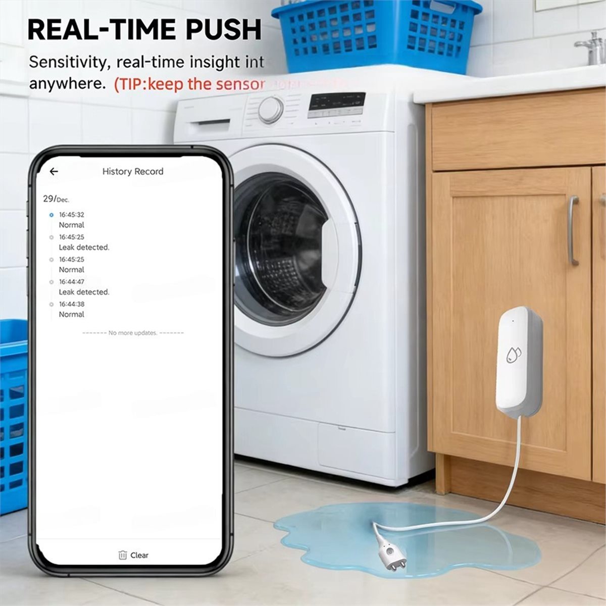Home Security Usa - Sensor Alarm Kebocoran Air ZigBee yang