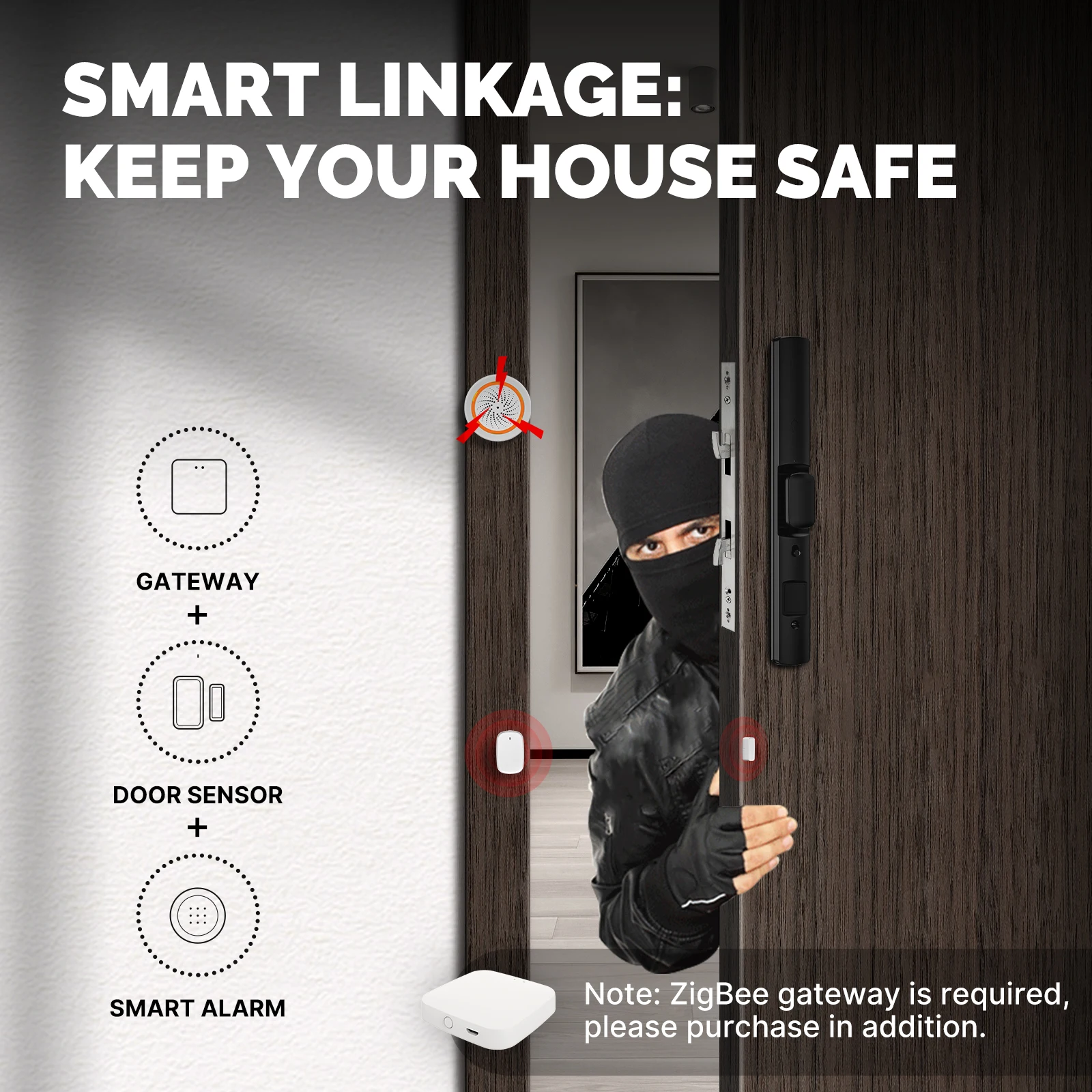 MOES Tuya Smart ZigBee Detekto - Home Security System Installation ulasan dan harga