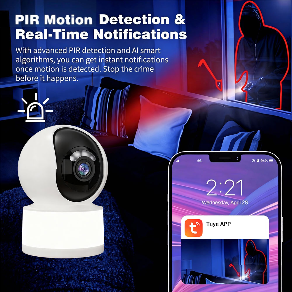 Kamera IP WiFi Mini Tuya Smart - Home Security Flood Lights ulasan dan harga