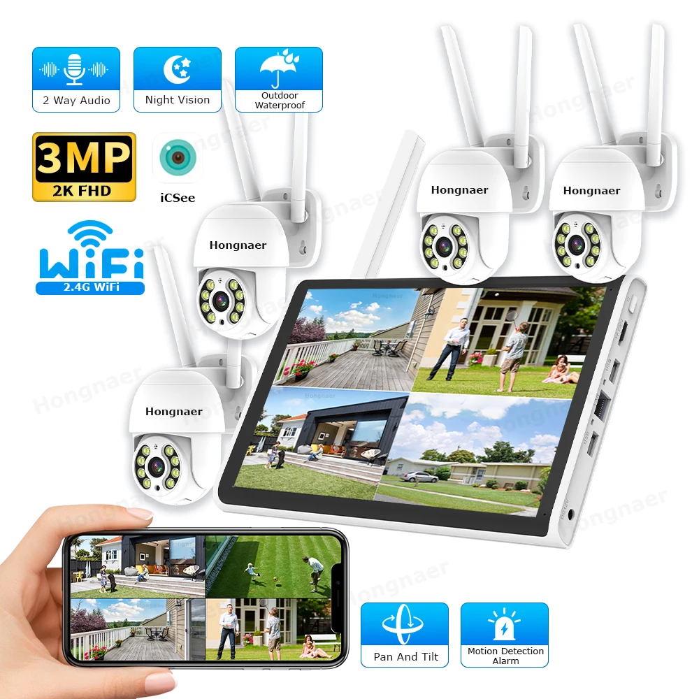 2026 Hongnaer 3MP 4 Channel Wi - Home Security Usa ulasan dan harga