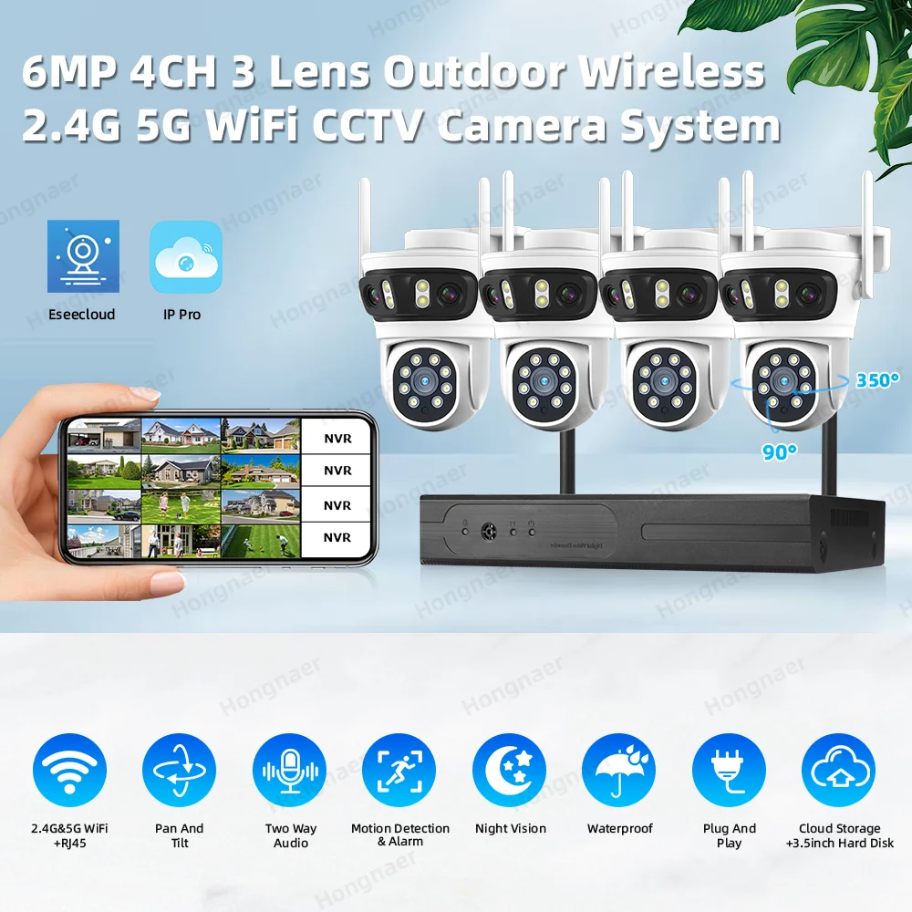 2026 Hongnaer 6MP 4CH 3 Lensa  - Home Security Usa ulasan dan harga