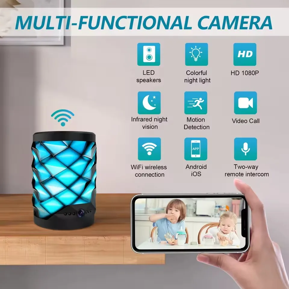 Kamera Wifi Mini HD Speaker Bl - Home Security Flood Lights ulasan dan harga