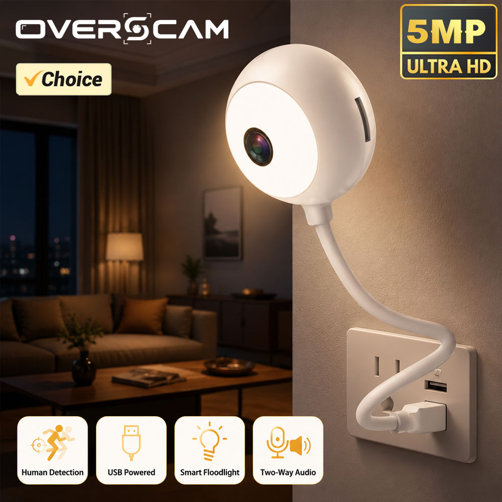 Kamera IP Mini WiFi USB 5MP de - Home Security Flood Lights ulasan dan harga