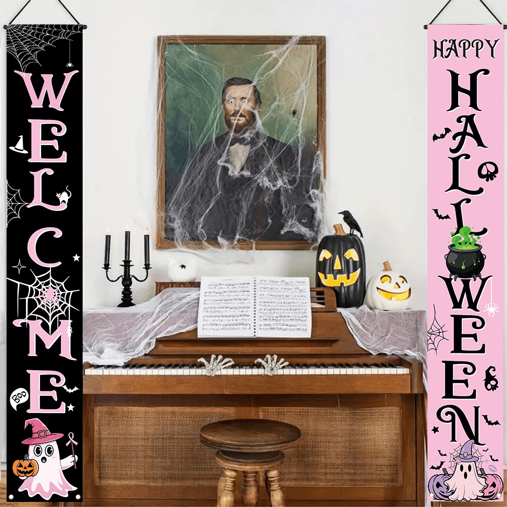 Spanduk Teras Halloween Pink H - Home Security Yard Sign ulasan dan harga