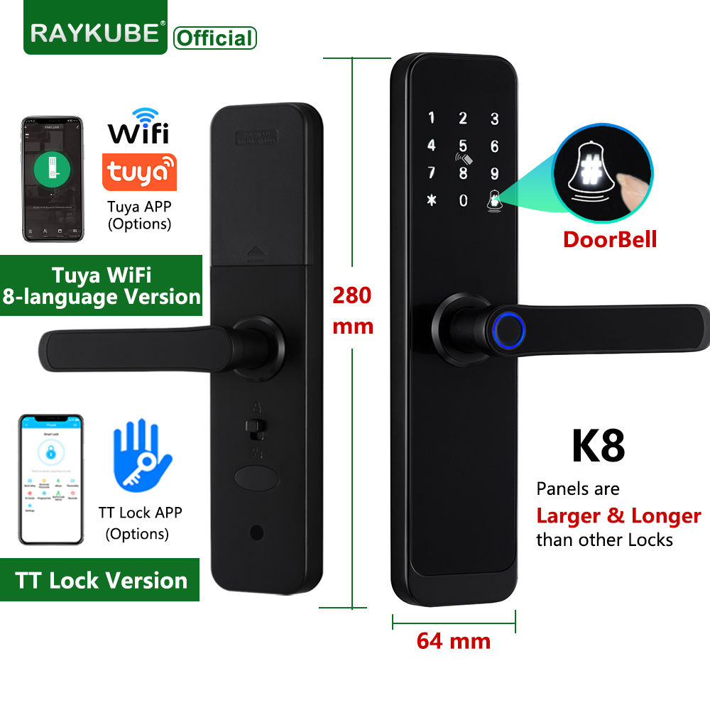 RAYKUBE K8 Kunci Pintu Pintar  - Home Security Key ulasan dan harga