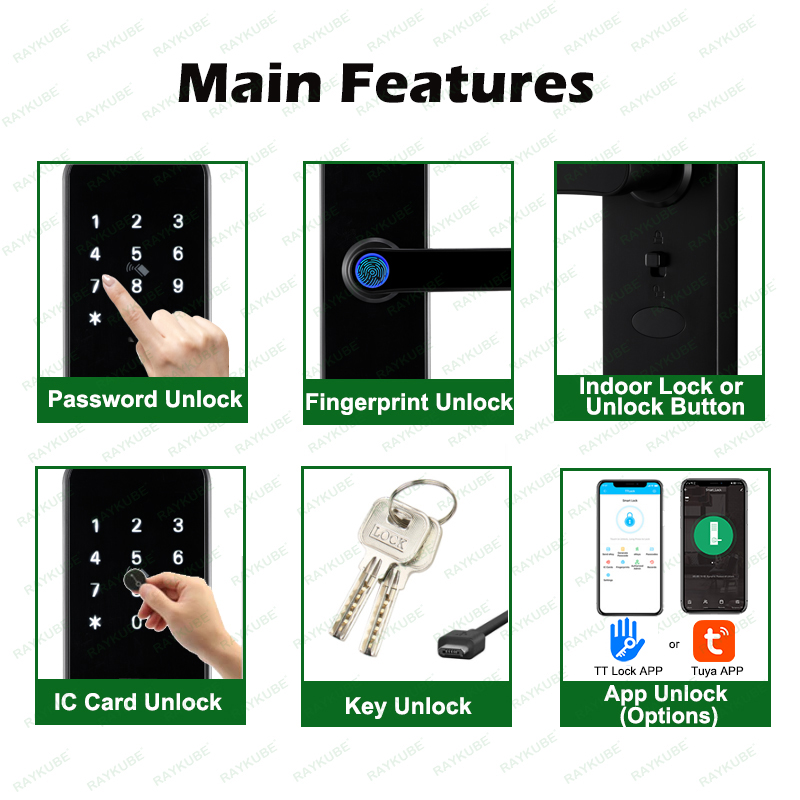 RAYKUBE K8 Kunci Pintu Pintar  - Home Security Key ulasan dan harga